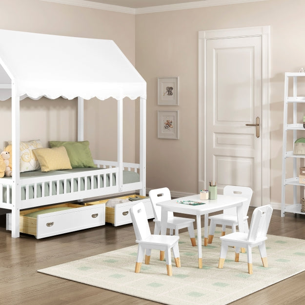 Homelegance B2024WHCP-1 Sloane White Twin Canopy Platform Bed ( Trundle / Storage Drawers Sold Separately )