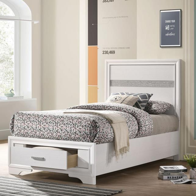 Coaster 205111T Miranda White Twin Storage Platform Bed