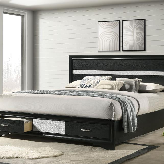 Coaster 206361KE Miranda Black King Storage Platform Bed