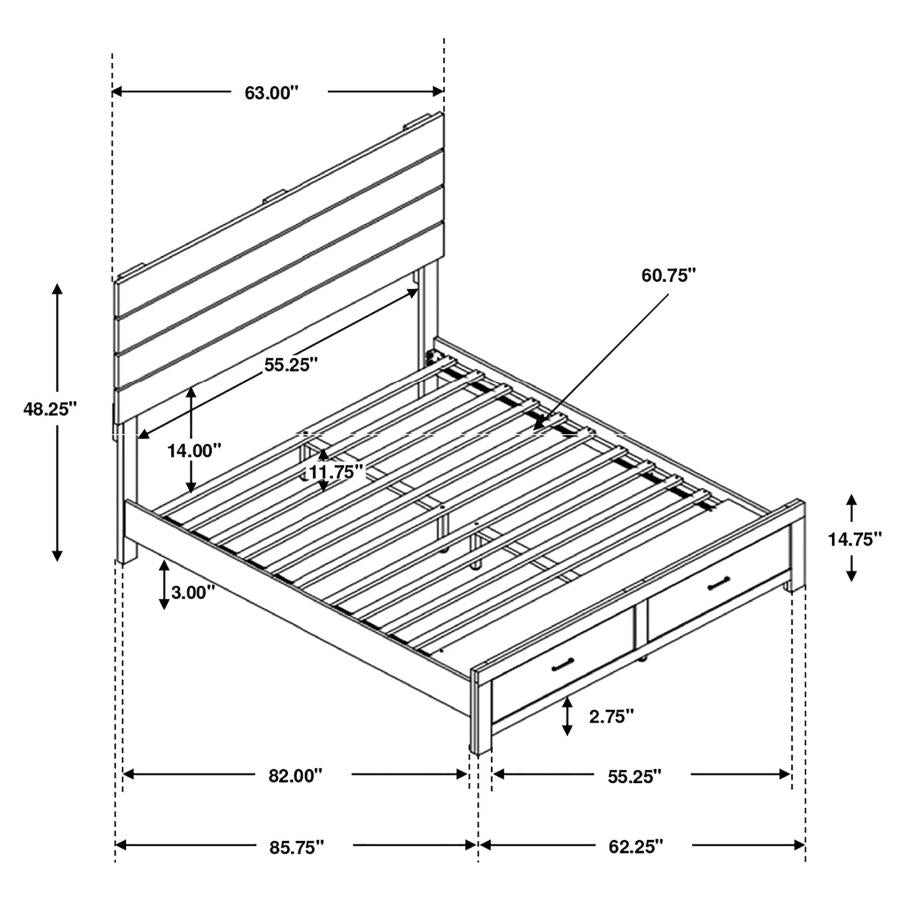 Coaster 207050Q Coastal White Queen Platform Bed w/ Storage
