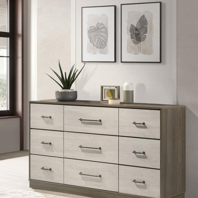 Coaster 224983 Fenwick Grey Oak 9 Drawer Dresser