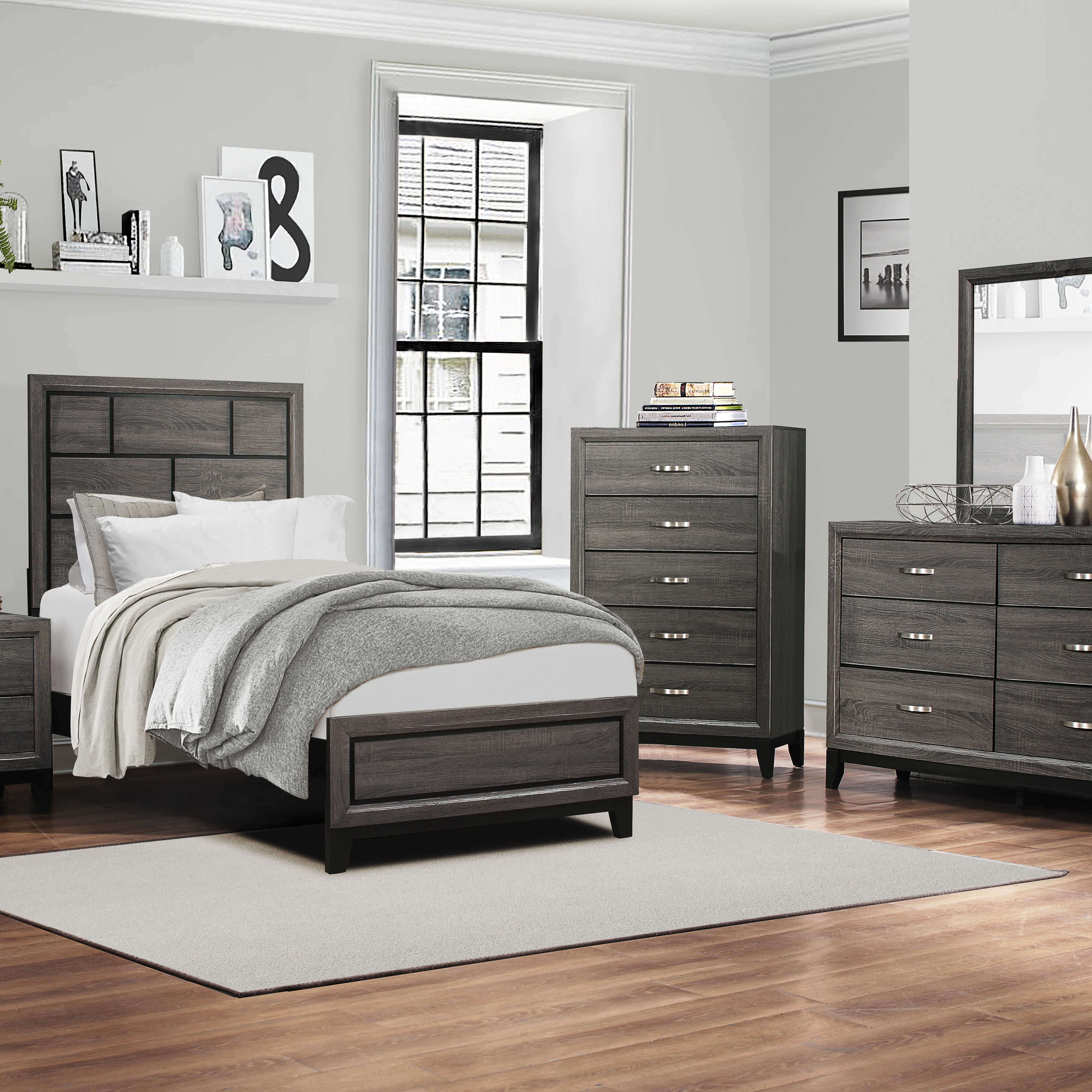 Homelegance 1645T-1 Davi Gray Twin Bed