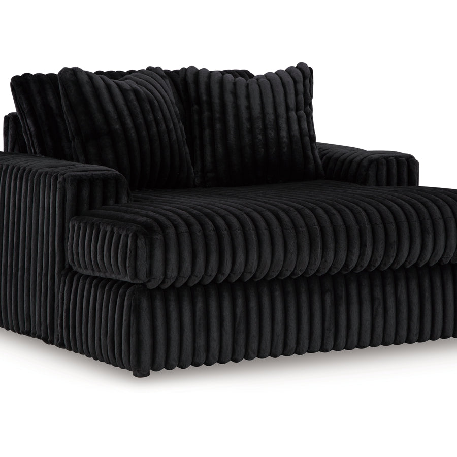 Ashley 9810315 Midnight Madness Onyx Oversized Chaise w/ Cup Holders