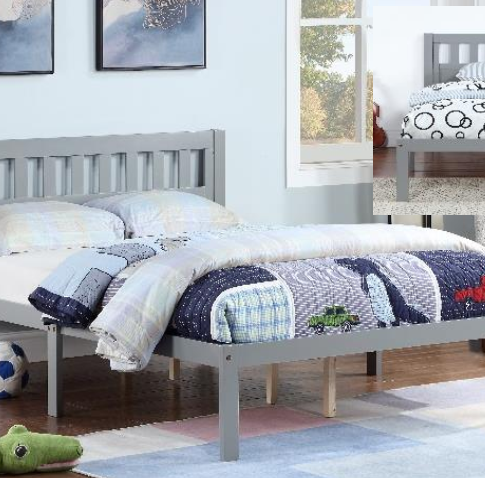 FOA WF9700-GY-F Gray Full Size Platform Bed (HB Slats Style)