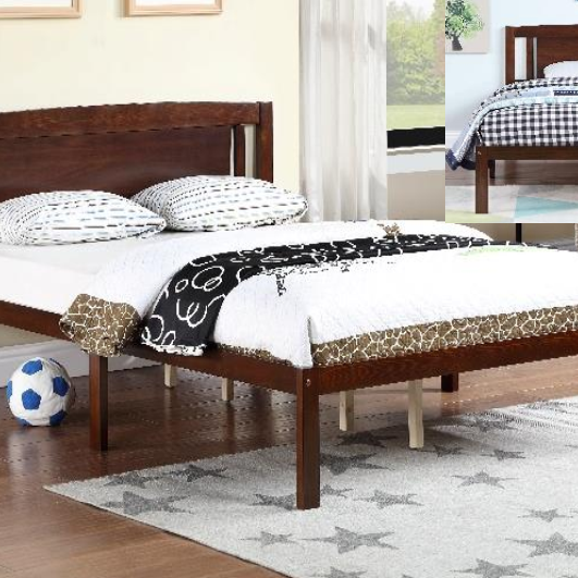 FOA WF9701-EX-F Espresso Full Size Platform Bed (HB Two Gaps)