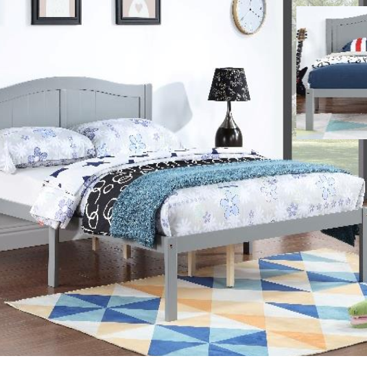 FOA WF9702-GY-F Gray Full Size Platform Bed (HB Panel Style)