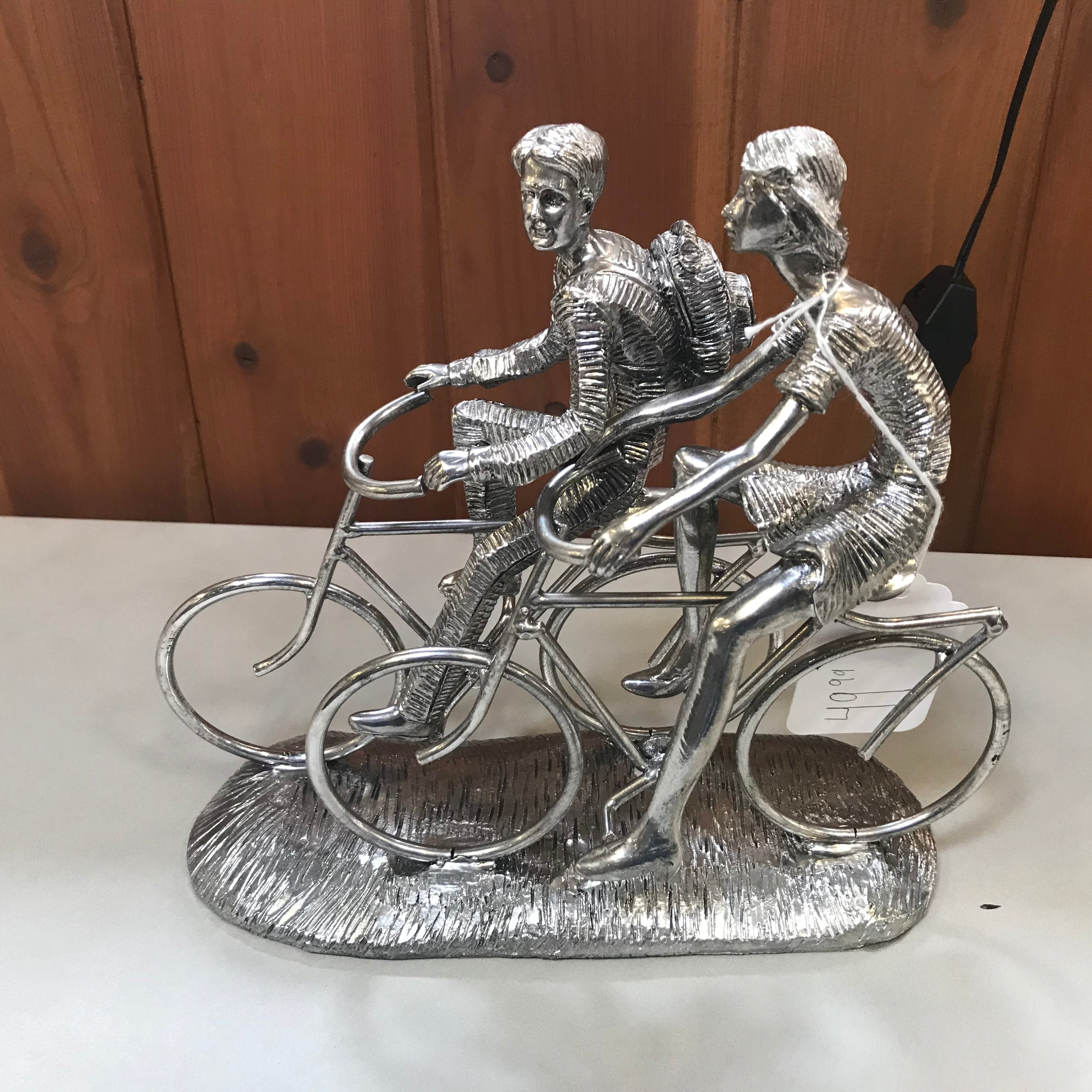 UMA 98693 Silver People on Bikes Sculpture