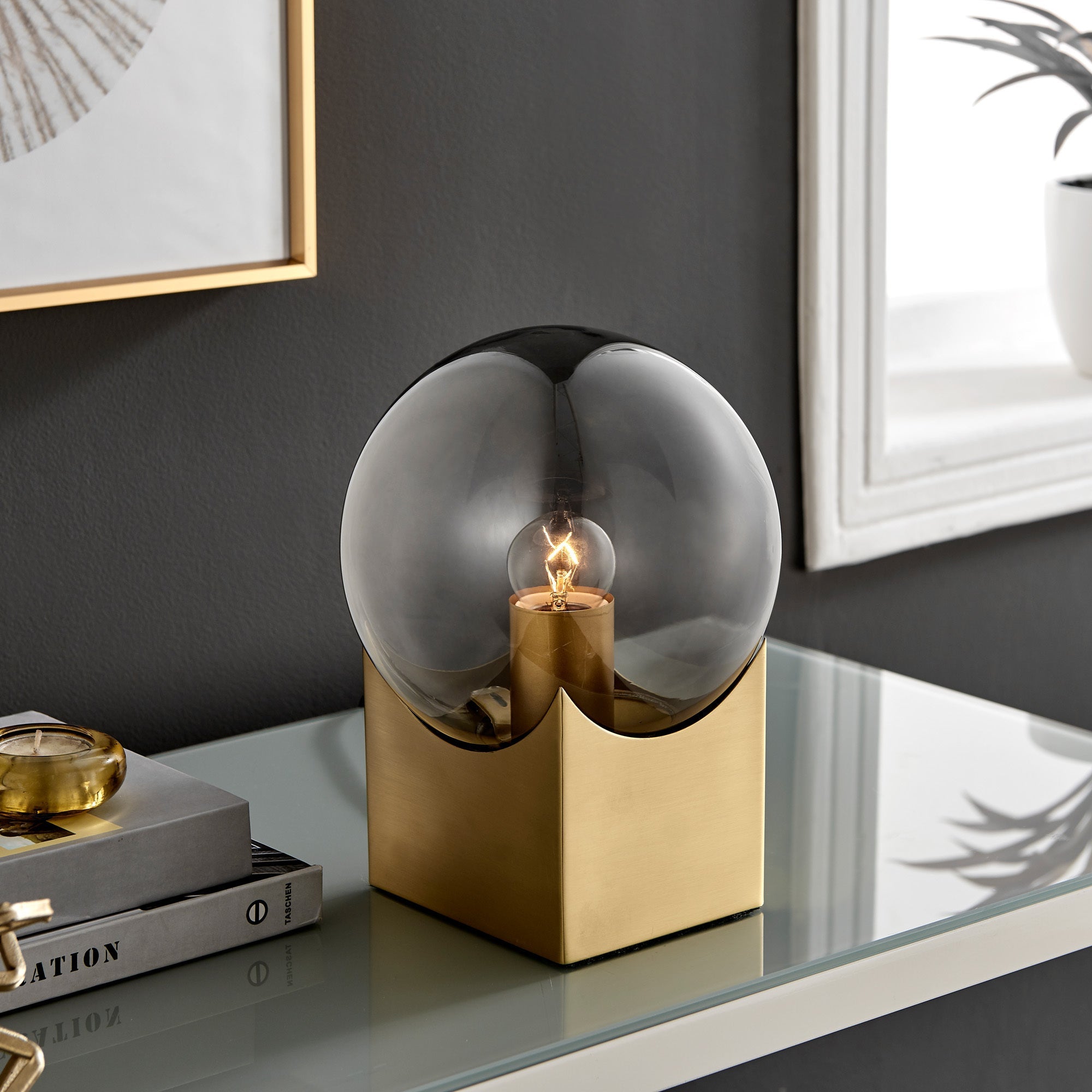 Lite Source LS-23770GOLD/SM Oksena Gold Smoke Table Lamp
