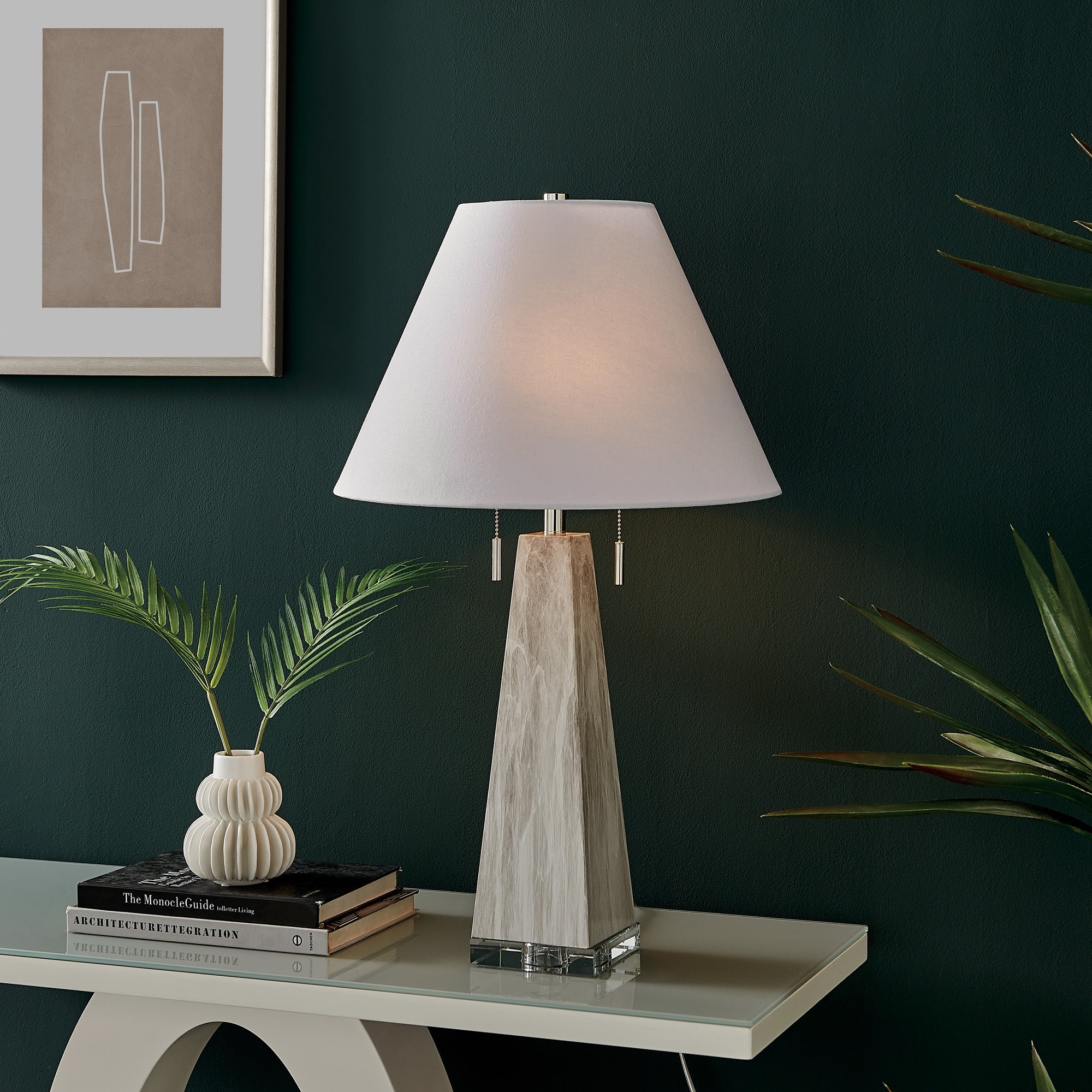 Lite Source LS-23845 Touca Faux Grey Marble Table Lamp