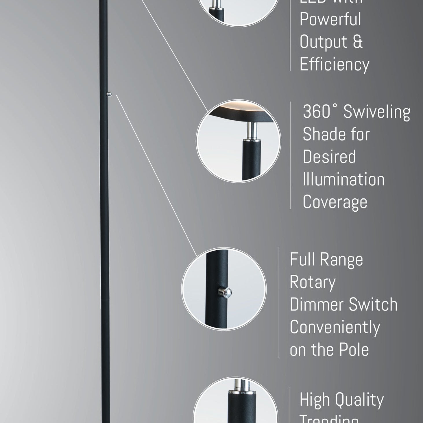 Lite Source LS-83353BLK Hector Black Floor Lamp