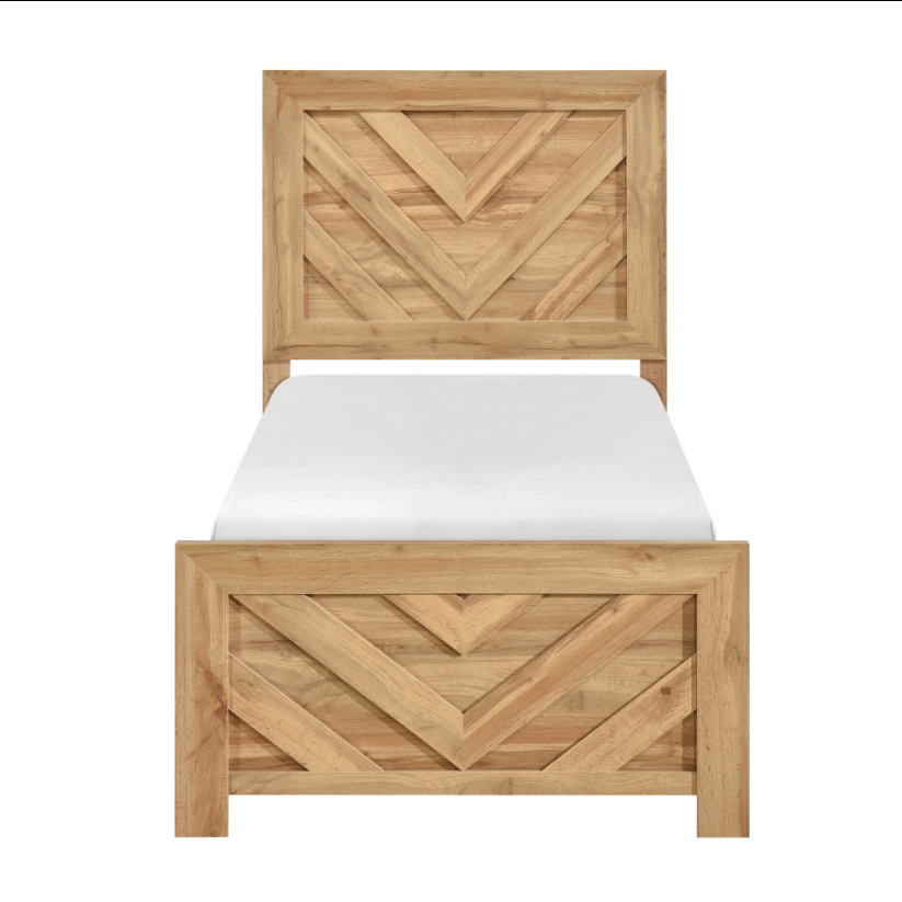 Homelegance 1534NPNAT-1 New Corbin Natural Twin Bed in a Box