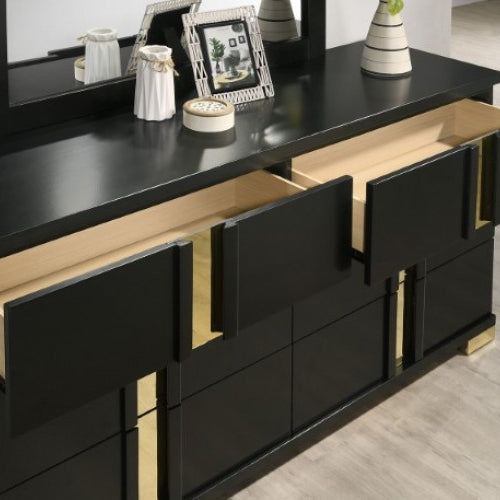 FOA FM7217BK-M Lillestrom Black & Gold Mirror