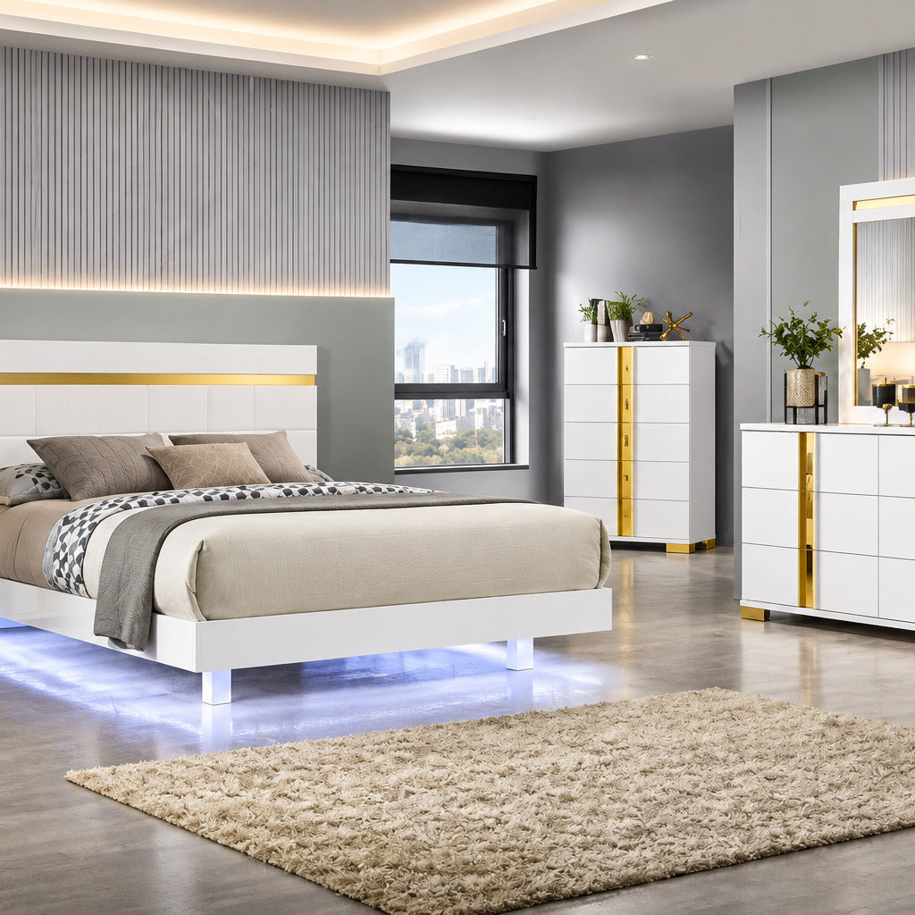 FOA FM7217WH-C Lillestrom White & Gold Chest