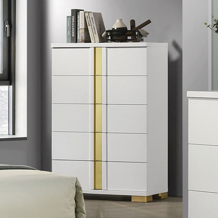 FOA FM7217WH-C Lillestrom White & Gold Chest