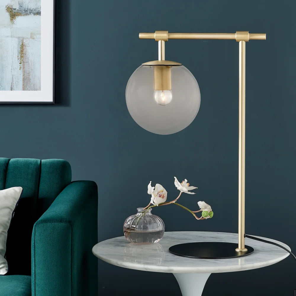 Lite Source LS-23618GOLD/SM Lencho Gold Smoke Table Lamp