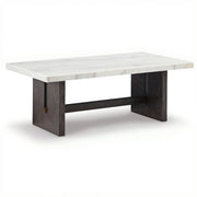 Ashley T779-1 Burkhaus Rectangular Marble Coffee Table