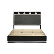 FOA FM72020DG-EK-BED Noire Gray & Black King LED Bed