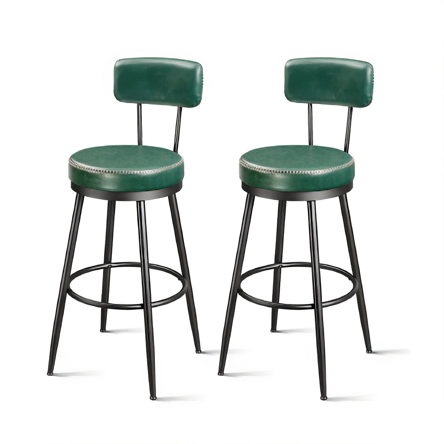 Milton X004E1JC8X 29.92" Green Round Padded Swivel Bar Stool