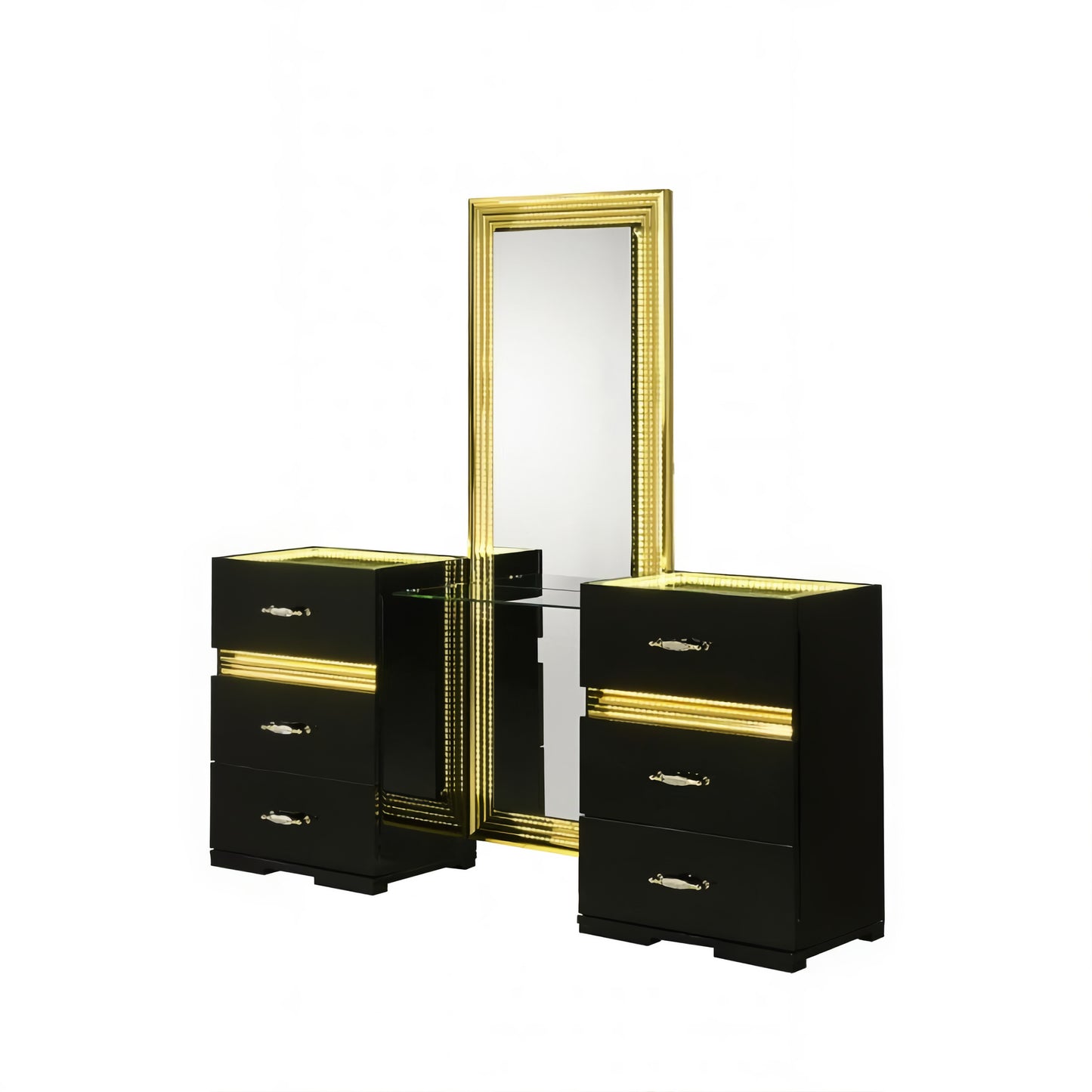 FOA FM72015BK-V Lucida Black LED Vanity w/ Stool