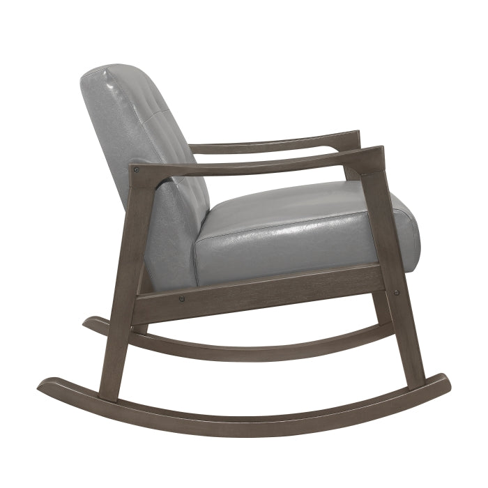Homelegance 1049GY-1 Auden Gray Faux Leather Rocking Chair