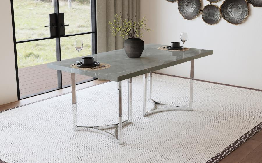 Coaster 108121 Sterling 72-inch Rectangular Dining Table Grey Faux Marble (Special Order )