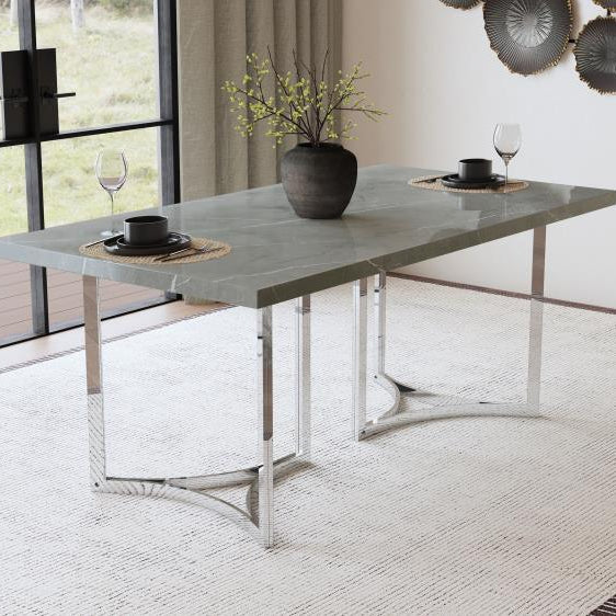 Coaster 108121 Sterling 72-inch Rectangular Dining Table Grey Faux Marble (Special Order )