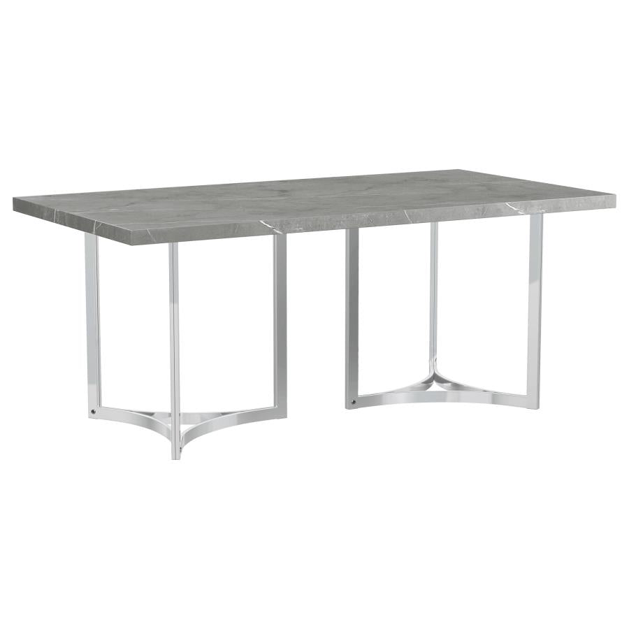 Coaster 108121 Sterling 72-inch Rectangular Dining Table Grey Faux Marble (Special Order )