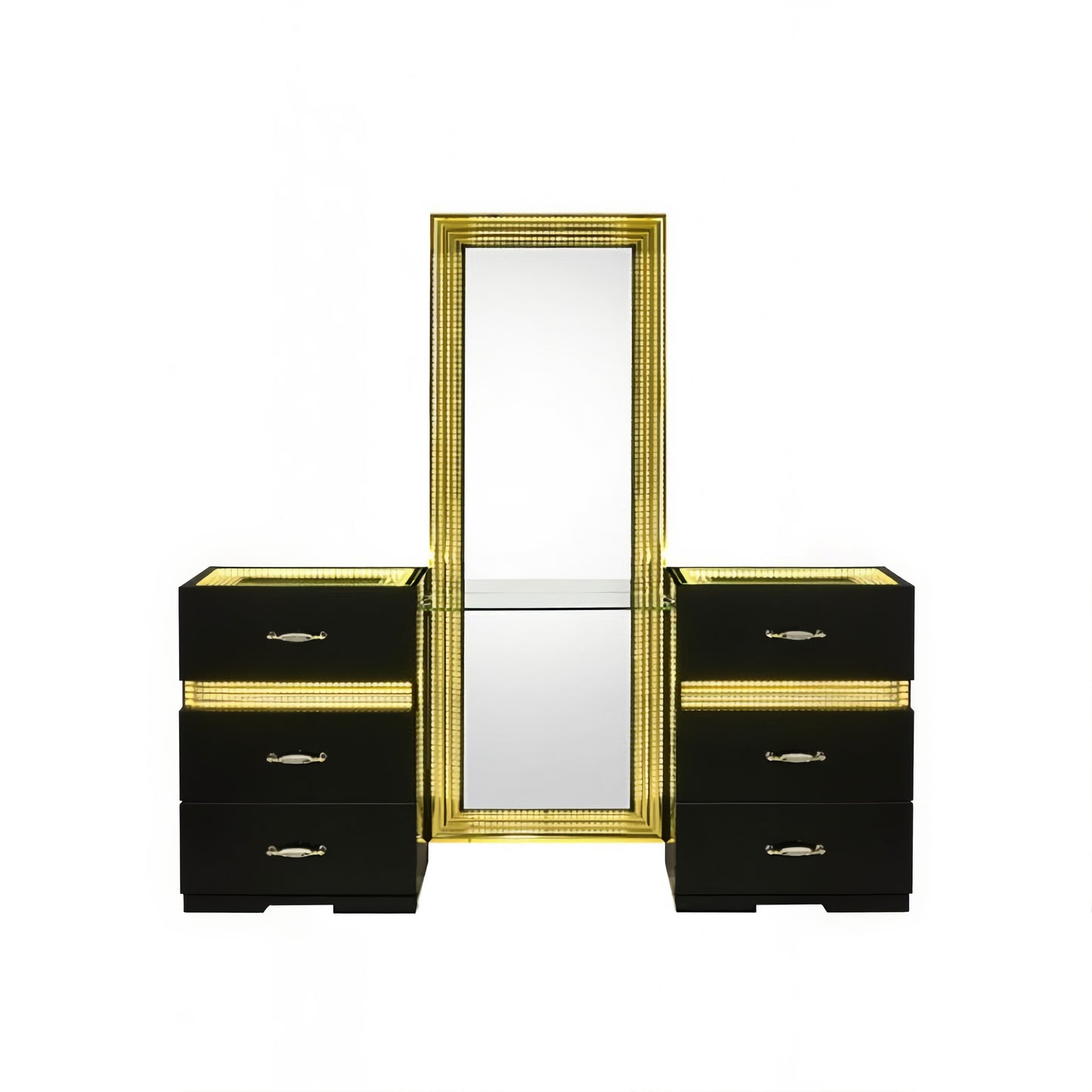 FOA FM72015BK-V Lucida Black LED Vanity w/ Stool