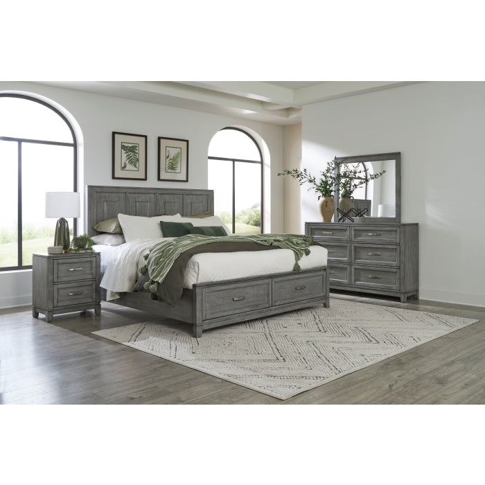 Homelegance 1450K-1EK* Garretson Gray King Platform Bed with Footboard Storage