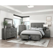 Homelegance 1450-1* Garretson Gray Queen Platform Bed with Footboard Storage