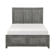 Homelegance 1450-1* Garretson Gray Queen Platform Bed with Footboard Storage