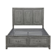 Homelegance 1450-1* Garretson Gray Queen Platform Bed with Footboard Storage