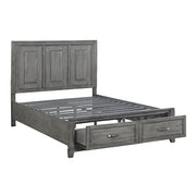 Homelegance 1450-1* Garretson Gray Queen Platform Bed with Footboard Storage