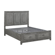 Homelegance 1450-1* Garretson Gray Queen Platform Bed with Footboard Storage