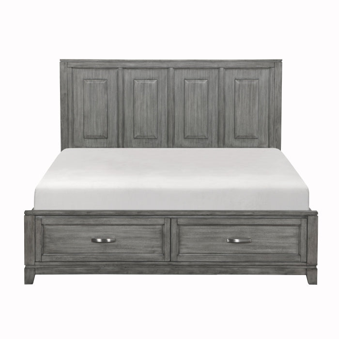 Homelegance 1450K-1EK* Garretson Gray King Platform Bed with Footboard Storage