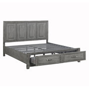 Homelegance 1450K-1EK* Garretson Gray King Platform Bed with Footboard Storage