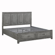 Homelegance 1450K-1EK* Garretson Gray King Platform Bed with Footboard Storage