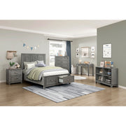 Homelagance 1450F-1* Garretson Gray Full Platform Bed with Footboard Storage