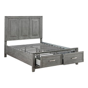 Homelagance 1450F-1* Garretson Gray Full Platform Bed with Footboard Storage