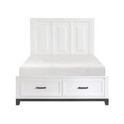 Homelegance 1450WH-1* Garretson White Queen Platform Bed with Footboard Storage