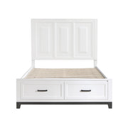 Homelegance 1450WH-1* Garretson White Queen Platform Bed with Footboard Storage