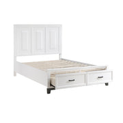 Homelegance 1450WH-1* Garretson White Queen Platform Bed with Footboard Storage