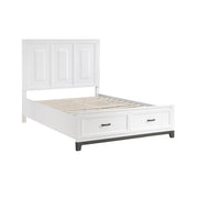 Homelegance 1450WH-1* Garretson White Queen Platform Bed with Footboard Storage