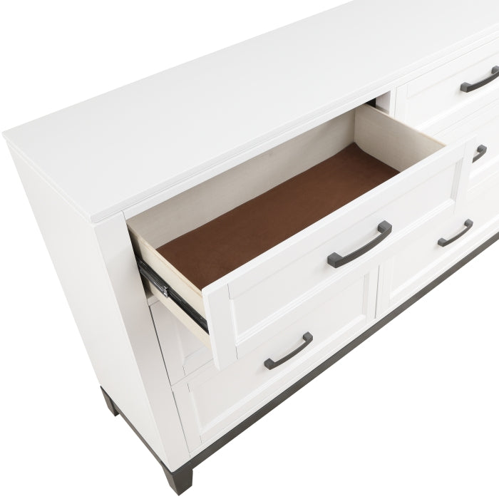 Homelegance 1450WH-5/6 Garretson White Dresser Mirror Set