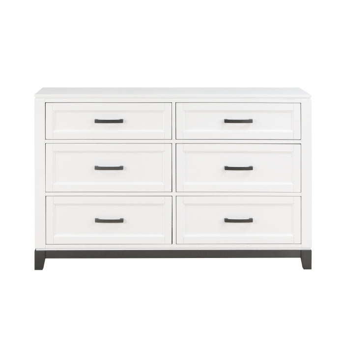 Homelegance 1450WH-5/6 Garretson White Dresser Mirror Set