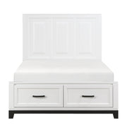 Homelagance 1450WHF-1* Garretson White Full Platform Bed with Footboard Storage