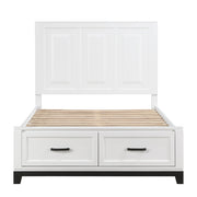 Homelagance 1450WHF-1* Garretson White Full Platform Bed with Footboard Storage