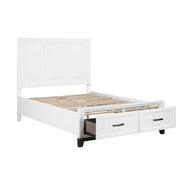 Homelagance 1450WHF-1* Garretson White Full Platform Bed with Footboard Storage