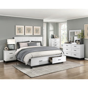Homelegance 1450WHK-1EK* Garretson White King Platform Bed with Footboard Storage