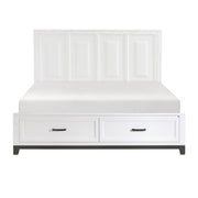 Homelegance 1450WHK-1EK* Garretson White King Platform Bed with Footboard Storage